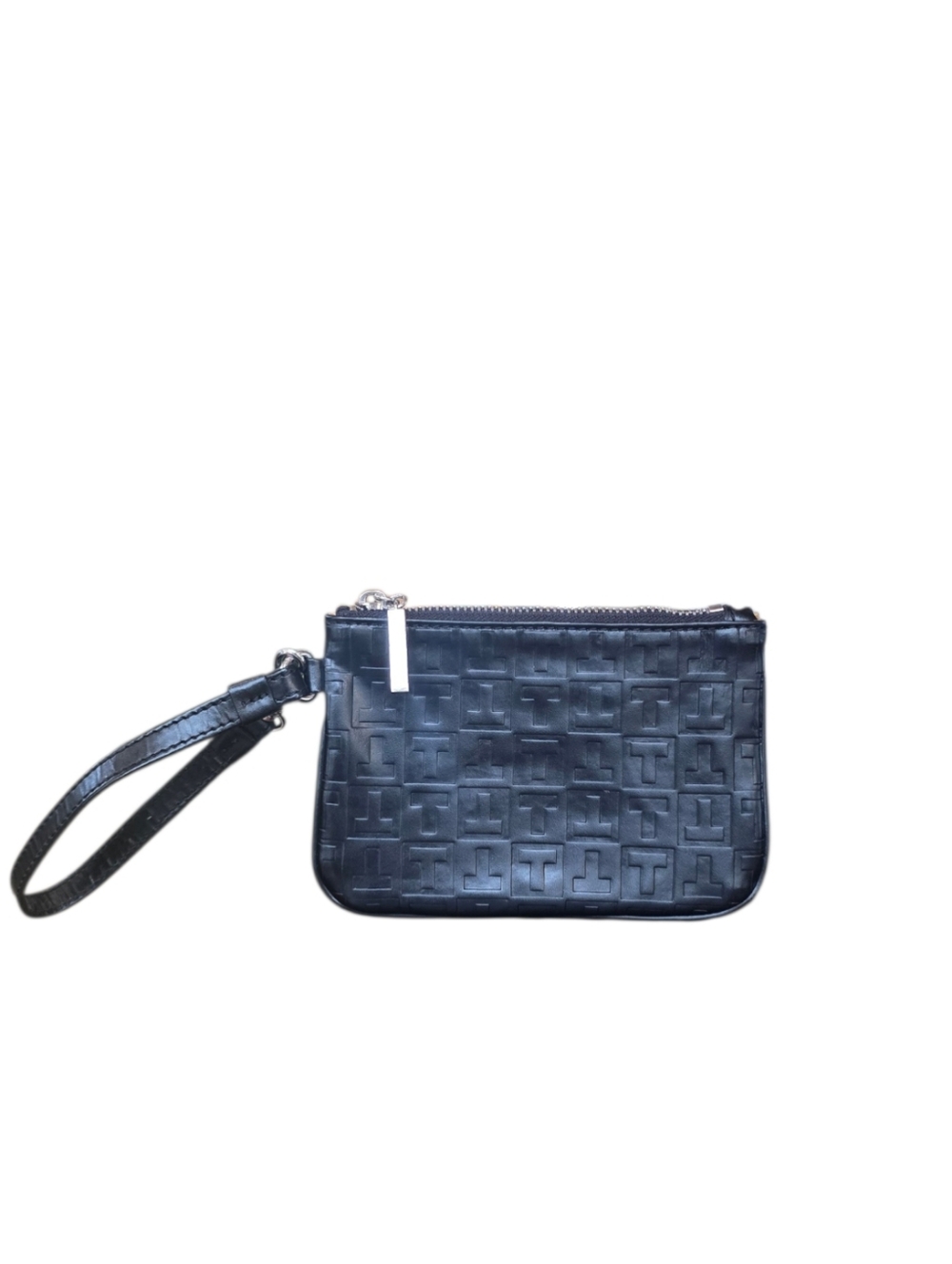 Tupperware Exclusive Black Rectangular Faux Leather Wristlet